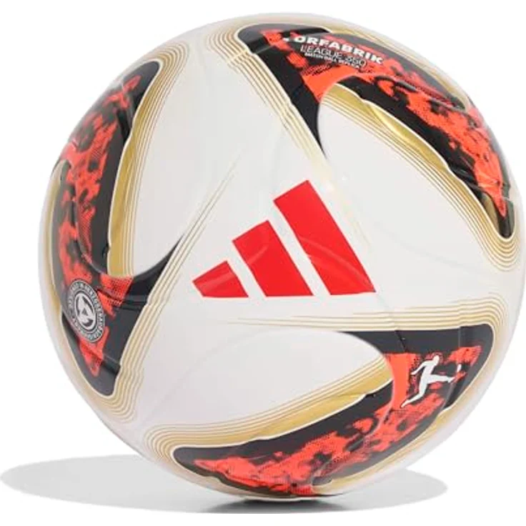 adidas Unisex Kinder Bundesliga 26/27 Torfabrik League J350 Freizeitmap, 100% Naturkautschuk, Weiß/Schwarz/Solarrot, Größe 4 – Bild 1