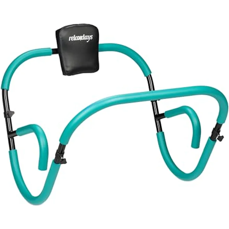 Relaxdays Bauchtrainer, Bauchmuskeltrainer, HxBxT: 66 x 71 x 71 cm, effektives Training zuhause, Sit-Ups, türkis/schwarz - Preisvergleich