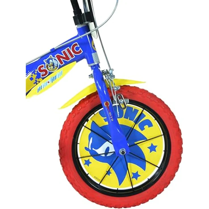 Dino Kinderfahrrad Sonic, 1 Gang, mit Stützrädern, Trinkflasche und Frontschild, blau – Bild 3