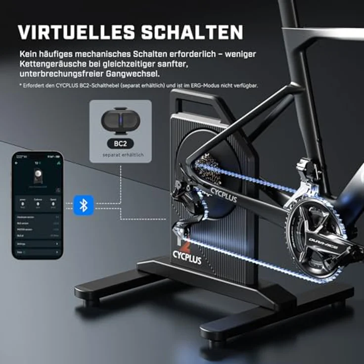 CYCPLUS T2H Fahrradtrainer, 2200W bürstenloser Motor, 20 % Steigungssimulation, Dual-Modus BLE/ANT+, leise Dreifach-Schalldämmung mit Doppellüftern – Bild 5