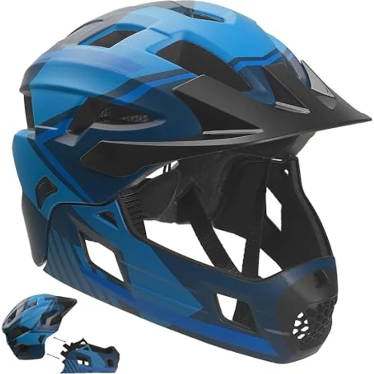 Crazy Safety Titan Fullface, Velohelm mit maximalem Schutz, Komfort und intuitivem Einstellungssystem, (54 - 57 cm) – Bild 1