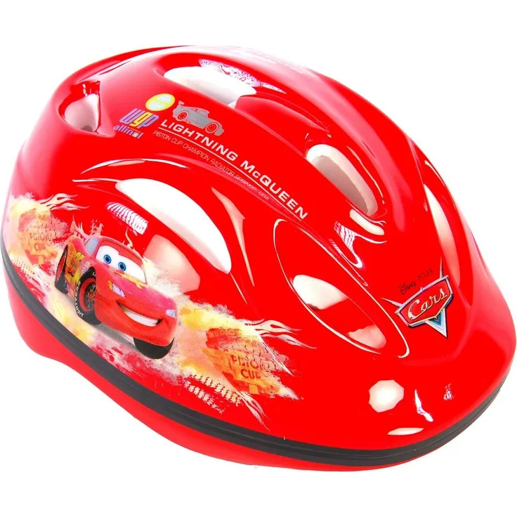 Volare Disney Cars McQueen Kinderfahrradhelm, Schutzhelm Größe 51-55 cm, belüftet, TÜV geprüft