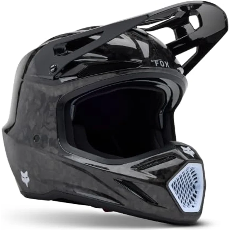 FOX V3 RS Carbon Solid MIPS Motocross Helm, schwarz, mit Karbonfaserschale und MIPS-System, Größe S (55/56) – Bild 1