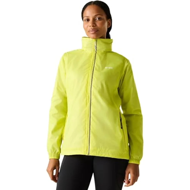 Regatta Corinne IV Regenjacke Damen, wasserdicht mit Kapuze, wasserabweisend, reflektierende Streifen, Farbe: Gelb, Größe: 52 – Bild 1