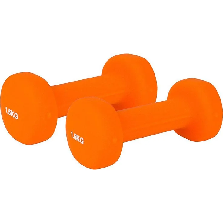 V3Tec Neoprenhantel, Fitnesshantel in Neonorange, 2x1500g für gezieltes Workout
