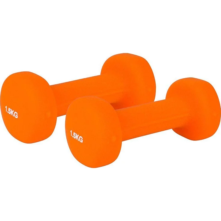 V3Tec Neoprenhantel, Fitnesshantel in Neonorange, 2x1500g für gezieltes Workout