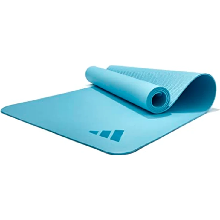 adidas Unisex-Adult Premium Yoga Matte, 5 mm dicke TPE/EVA-Matte mit rutschfester Oberfläche, gebraucht, Blau – Bild 1