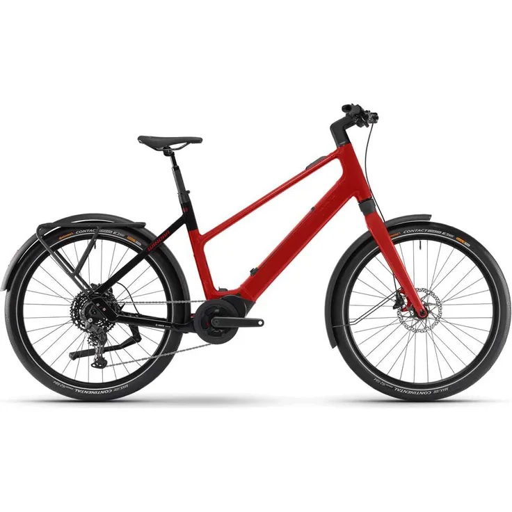 Winora Iride Pure X10 High 2024 Elektrofahrrad, Bosch Performance Line SX Motor, 400 Wh Akku, Shimano Cues 10-Gang, Rot S