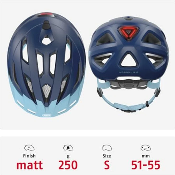 Abus Helm Urban-I 3. 0 - Core Blue 51 - 55 cm – Bild 4