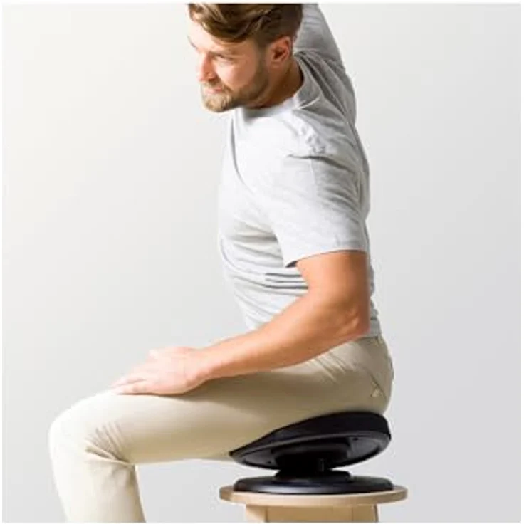 Swedish Posture Balancetrainer Swedish Posture Balance Core Trainingssitz für Rumpfmuskulatur, Beckenmuskulatur, bewegliche Oberfläche, Grau – Bild 4
