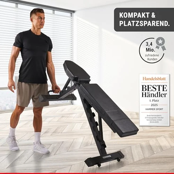 Hammer Trainingsbank Force 6.0, Schrägbank mit negativer Trainingsposition, Shadow-Black – Bild 7
