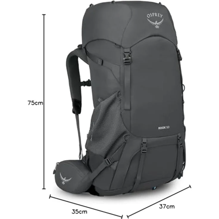 Osprey Rook 50, Trekkingrucksack 75 cm, grau, 100% Polyester, 37 cm x 35 cm – Bild 11