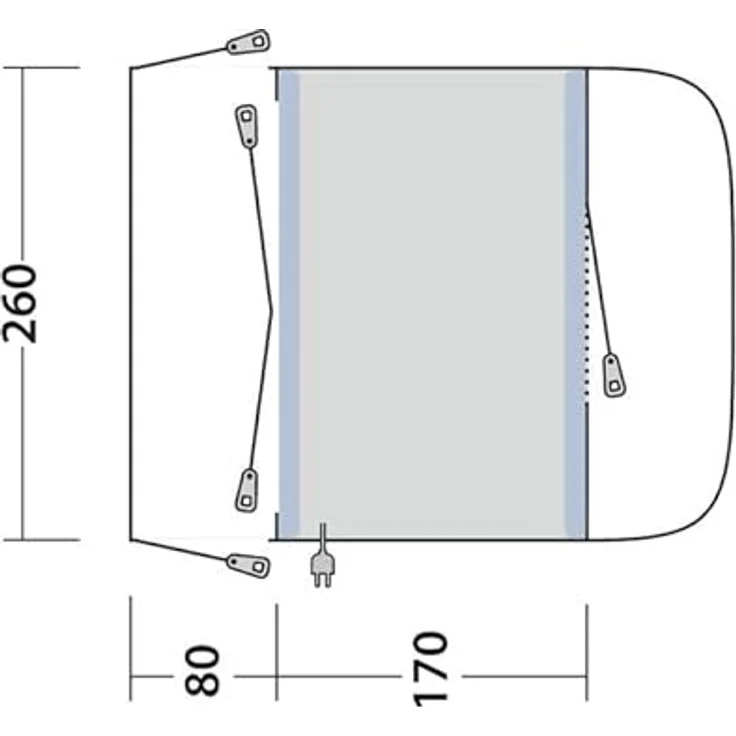 Outwell Santa Monica Air, aufblasbares Vorzelt für Busse, 15 kg, 3000 mm Wassersäule – Bild 6