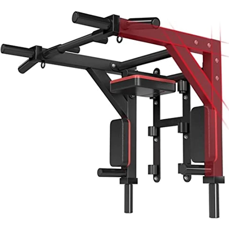 HAKENO Multifunktionelle Klimmzugstange für die Wandmontage Dip Station 2 in1 Pull Up Bar Wand Belastbarkeit bis 500kg – Bild 1
