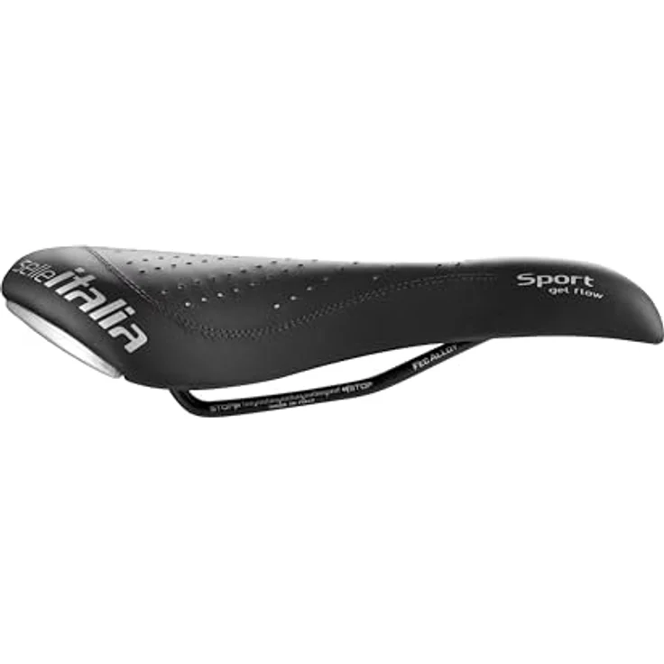 Selle Italia SPORT Gel Flow, Fahrradsattel für Stadt- und Trekkingräder, mit anatomischem Loch, Gelfüllung und FEC-Legierung Schiene, Größe S2, Schwarz – Bild 3