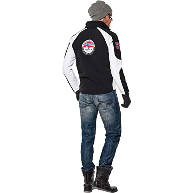 Nebulus Softshell-Skijacke ROCKSHELL, warme und wasserabweisende Herrenjacke mit optimaler Passform, schwarz-weiß, Größe L – Bild 6