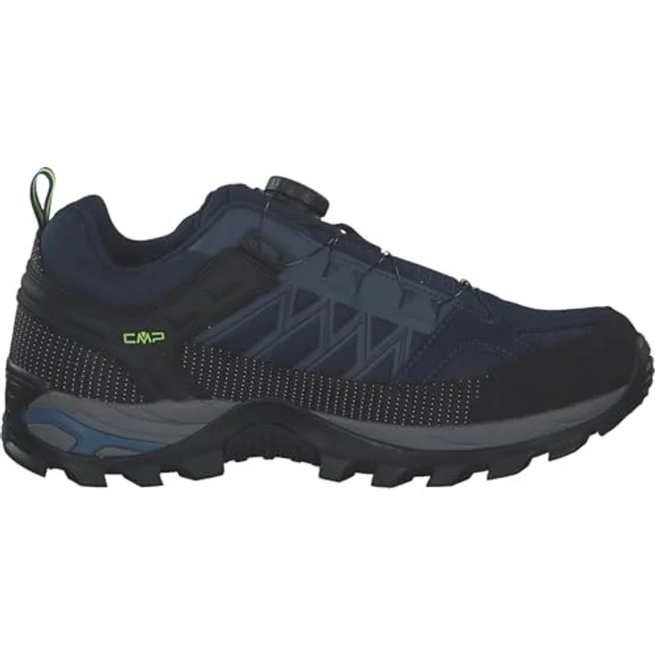 CMP Rigel Low Fitgo Trekking Shoes WP, Herren Wanderschuhe aus Leder, blau ink-yellow fluo, Größe 47 – Bild 3