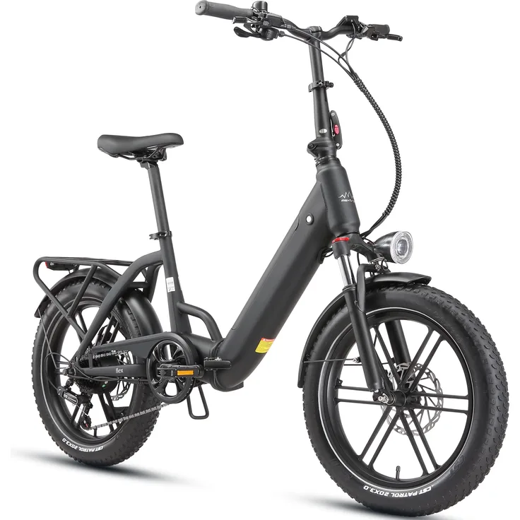 Maxtron Ilex Klapprad E-Bike – 250W Motor, 691Wh Akku, 146km Reichweite, SHIMANO 7-Gang, Hydraulische Scheibenbremse, Schwarz