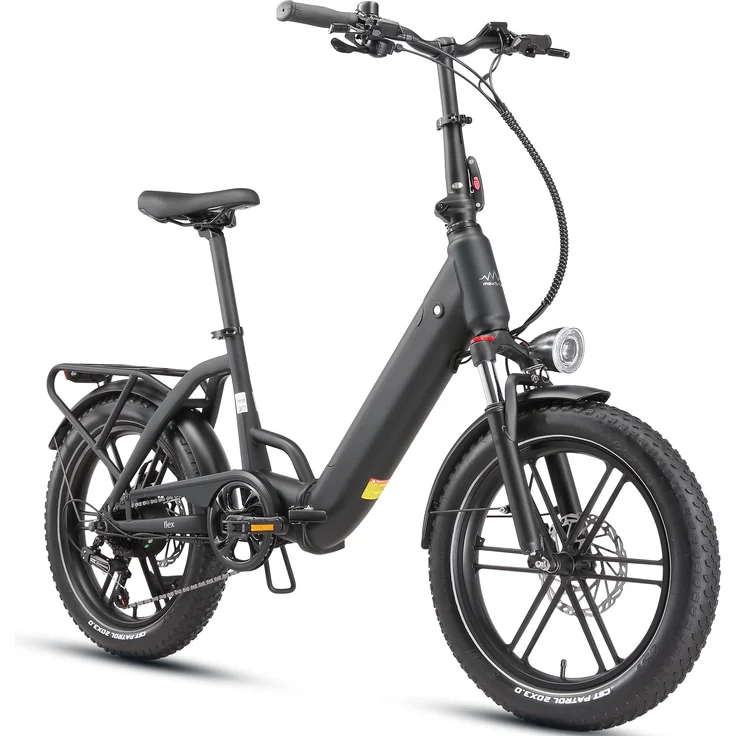 Maxtron Ilex Klapprad E-Bike – 250W Motor, 691Wh Akku, 146km Reichweite, SHIMANO 7-Gang, Hydraulische Scheibenbremse, Schwarz