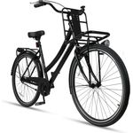 Bisan FLUANTE C, Schwarz, City Bike 29 Zoll, 700C, mit Korbhalterung, Fahrrad, Stadtrad
