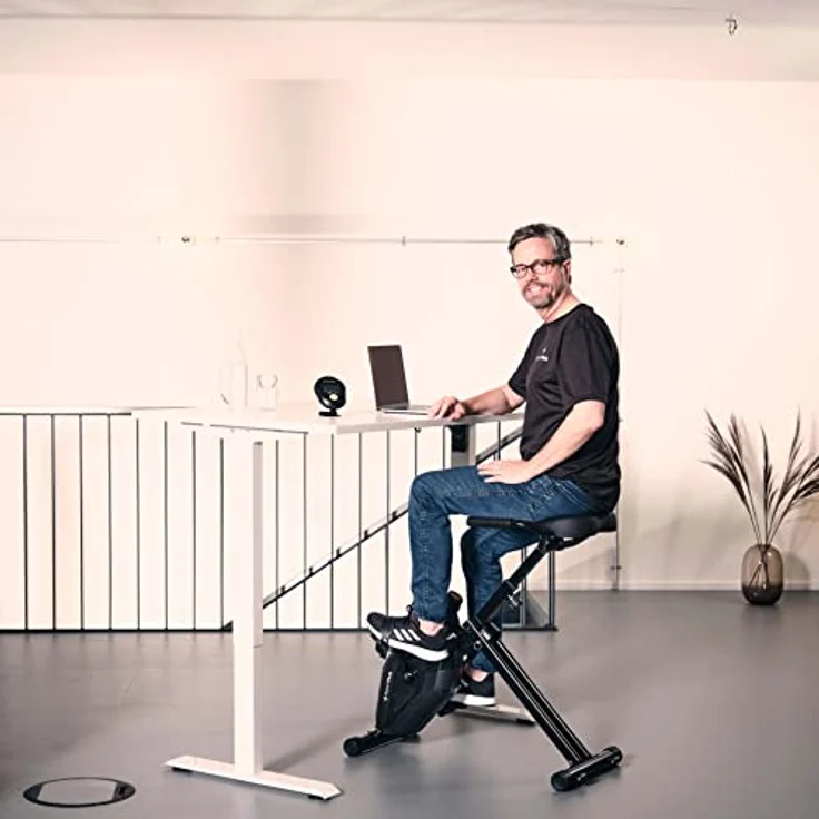 SportPlus Tischfahrrad für zuhause | Heimtrainer Fahrrad klappbar für höhenverstellbare Tische | perfekt für Homeoffice – Bild 2