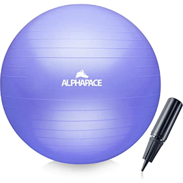 ALPHAPACE Dicker Anti-Burst Gymnastikball Sitzball Trainingsball inkl. Luft-Pumpe, Ball für Fitness, Yoga, Gymnastik, Core Training, für starken Rücken als Büro-Stuhl, French Lavender, 65cm – Bild 1