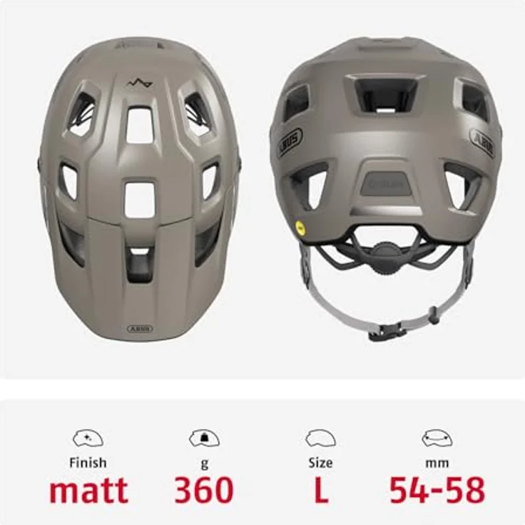 ABUS MTB-Helm MoDrop MIPS, robuster Fahrradhelm mit individuellem Aufprallschutz, Grau, L – Bild 3