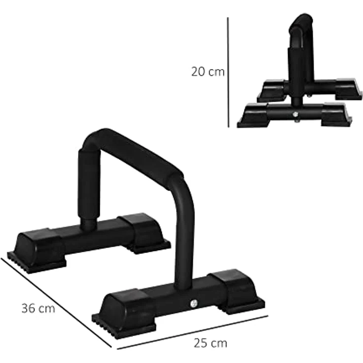 HOMCOM Liegestützgriffe 2er Set rutschfest Push Up Griffe Push up Bars Parallettes Liegestützen für Muskeltraining und Krafttraining Stahl – Bild 3
