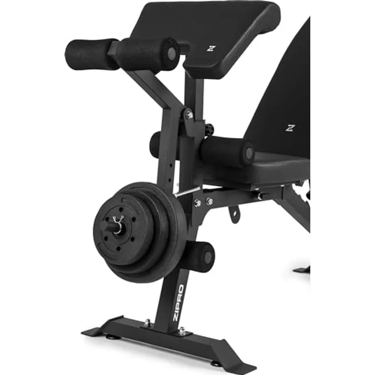 Zipro olympisches Hantelbank-Set Superset, Hantelbank mit Beinentwickler, Curlpult und Ablage, Kraftstation verstellbare Rückenlehne und Sitzkissen, Belastung 270kg, Multifunktion Trainingsbank – Bild 5