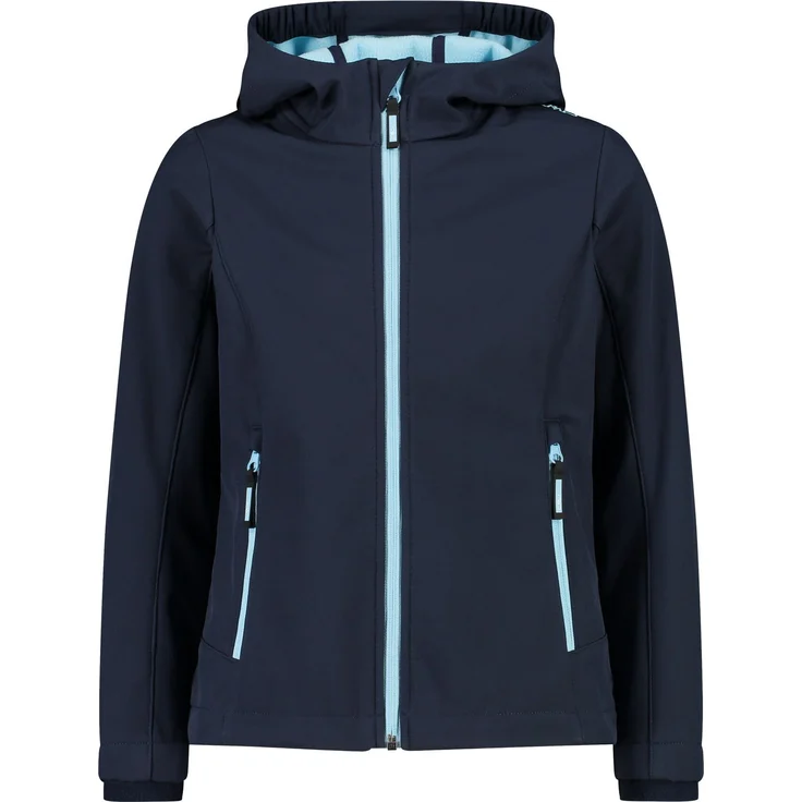 CMP Kid G Jacket Fix Hood, Softshell Skijacke für Kinder, wind- und wasserdicht, blau-Anice, Größe 128 – Bild 1