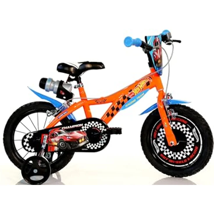 Dino Bikes Hot Wheels Kinderfahrrad 14", orange mit coolem Design – Bild 1