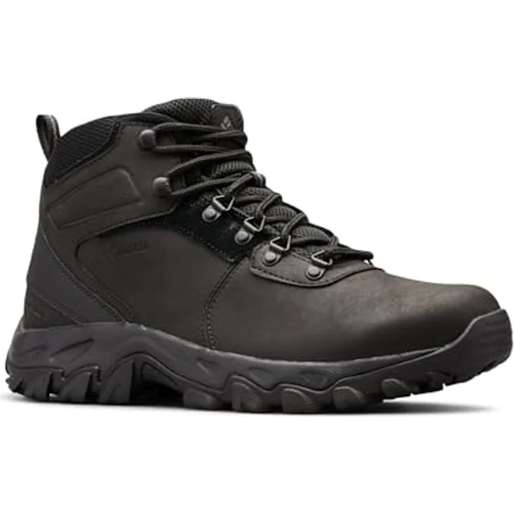 Columbia Newton Ridge Plus II, Herren Wanderschuhe, wasserdichtes Obermaterial aus Leder und Wildleder, rutschfeste Gummisohle, Schwarz, Größe 42 – Bild 1