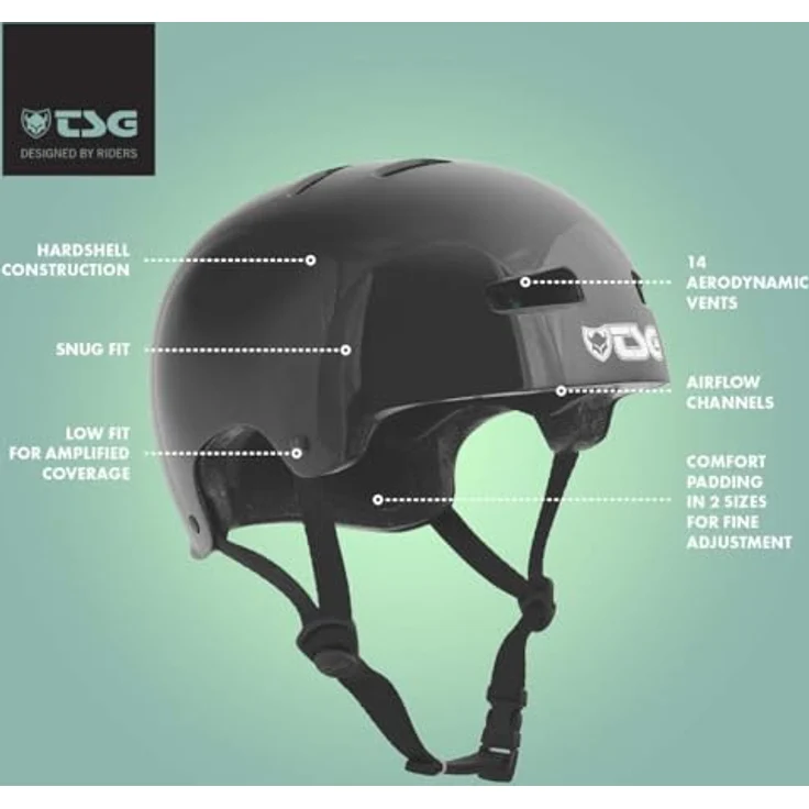 TSG Evolution Solid Satin Black Helm, Kinderfahrradhelm in Größe L/XL – Bild 7