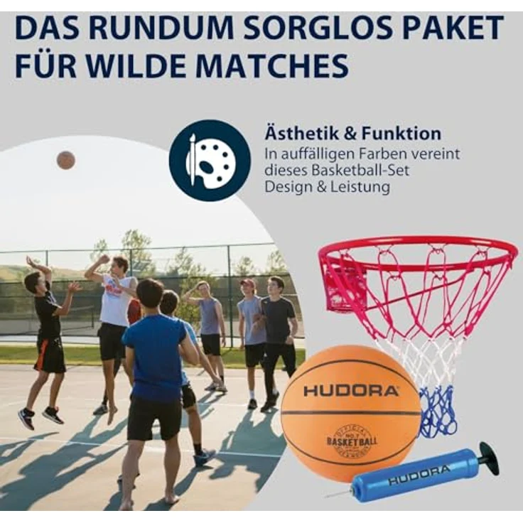 HUDORA 71710 - Basketball-Set Slam It, Korb + Ball + Pumpe – Bild 7