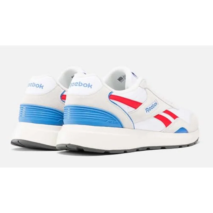Reebok GL1100 Unisex Sport Sneaker, Freizeitschuhe mit Velours-, Synthetik- und Textil-Obermaterial, Grau/Rot/Blau, Schuhgröße: 39 EU – Bild 4