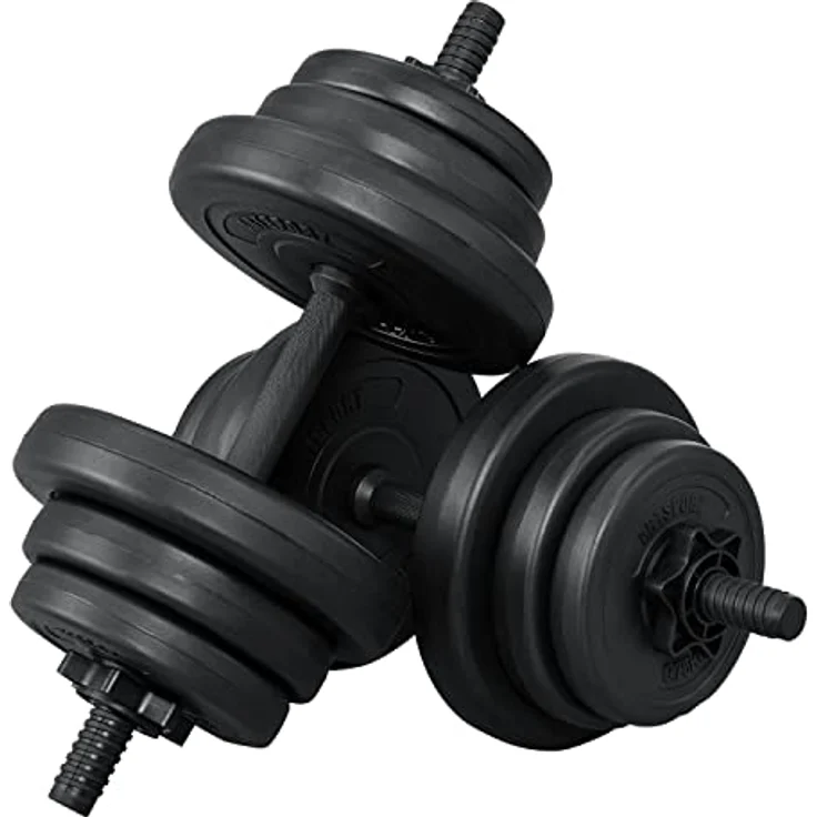 ArtSport 2er Hantelset 20kg - Kurzhantel Set mit 2 Kurzhanteln, 12 Gewichte/Hantelscheiben und Sternverschlüsse - Krafttraining Kurzhantelset Hantel – Bild 1