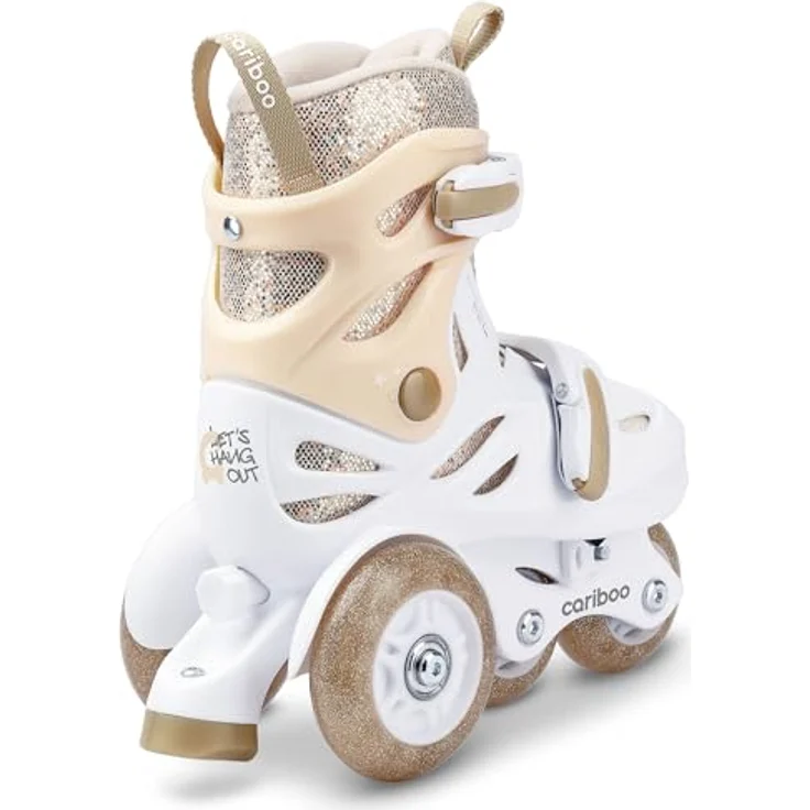 CARIBOO Einstellbare Kinder-Inlineskates Ballerina mit LED-Rädern, Hardshell-Konstruktion, Größenverstellbar 26-35 – Bild 3