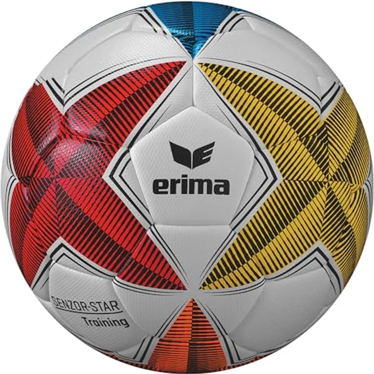 Erima SENZOR-Star Training 2.0 Fußball, Größe 5, langlebig, weicher Ballkontakt, robustes PU-Material, 3D-Struktur, kräftige Farben