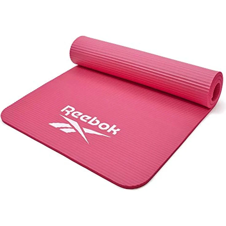 Reebok Unisex - Trainingsmatte 15mm Rosa, Yoga- und Fitnessmatte mit geriffeltem Boden und extra Polsterung – Bild 4