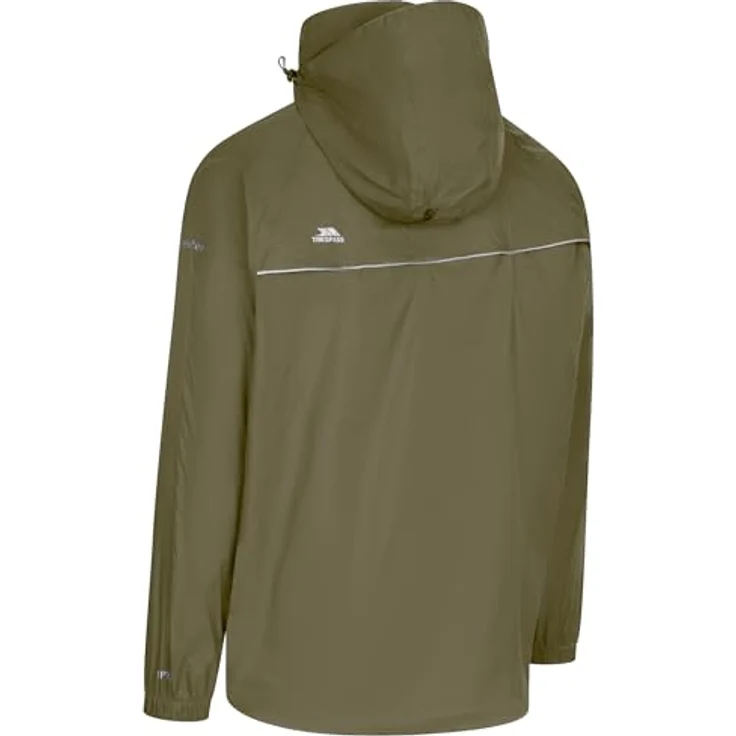 Trespass Qikpac Unisex Sportjacke, Größe XL, wasserdicht, atmungsaktiv, verstellbare Kapuze, elastische Bündchen, winddicht – Bild 3