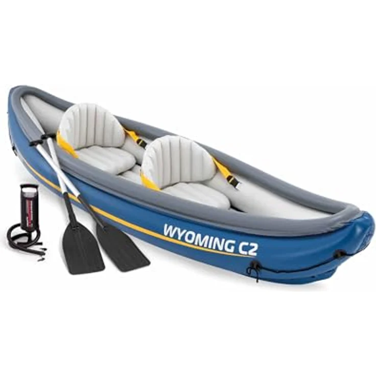 Intex 68389NP – Aufblasbares Kajak Wyoming C2, 2-Sitzer, Blau, 307 x 89 x 53 cm, mit abnehmbaren Sitzen und Handpumpe – Bild 1