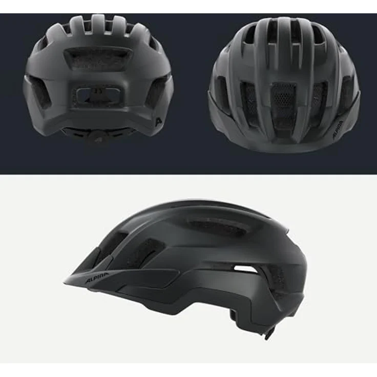 ALPINA Trekking-Fahrradhelm Paranus, schwarz - sicherer und leichter Helm mit stoßabsorbierender EPS-Innenschale und großen Lufteinlässen für optimale Belüftung und Komfort – Bild 4