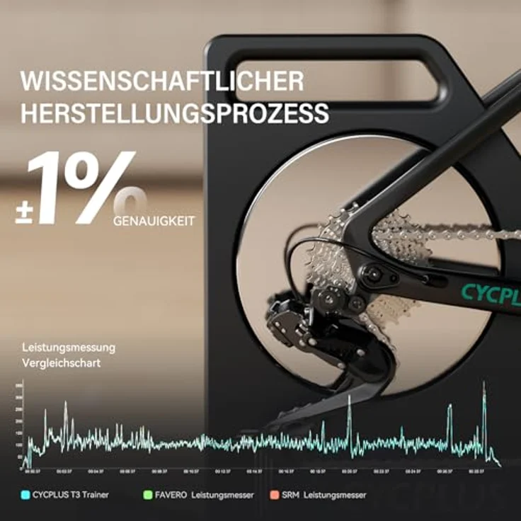 CYCPLUS T3 Fahrradtrainer, präziser Rollentrainer mit 110 Nm Drehmoment und App-Unterstützung für realistisches Indoor-Radfahren – Bild 5
