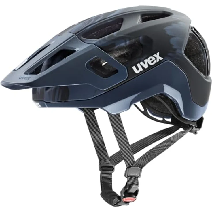 Uvex react MTB-Fahrradhelm, Größe 56-59 cm, Mystic Matt, Double-Inmould, integrierte Sonnenblende – Bild 1