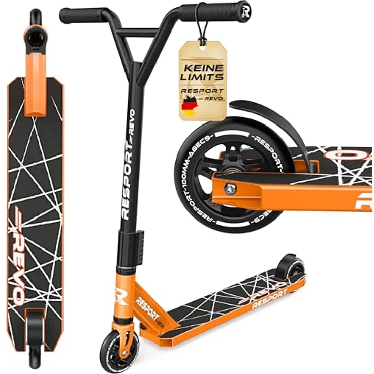 RE:SPORT® Stunt Scooter REVO, Profi Stuntroller für Kinder & Erwachsene mit Ständer, 100mm Polyurethan Wheels, Y-Bar, ABEC 9 Kugellager – Bild 1