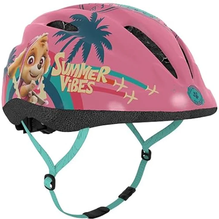 Seven Polska Kinderfahrradhelm "PAW PATROL Girls", altrosa, verstellbar, leicht, Belüftungslöcher – Bild 2