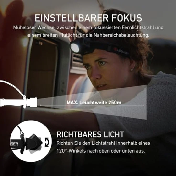 Ledlenser H15R Core, LED Stirnlampe mit stufenloser Fokussierung und Magnetladesystem, hohe Leuchtkraft, extrem staub- und wassergeschützt – Bild 5