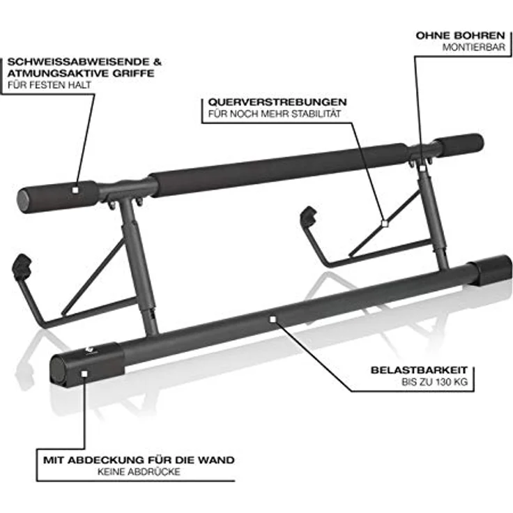 FitEngine Klimmzugstange | Klimmzugstange für Türrahmen ohne Bohren & Schrauben | Höher im Türrahmen für mehr Bewegungsfreiheit | Maximale Stabilität beim Training – Bild 3