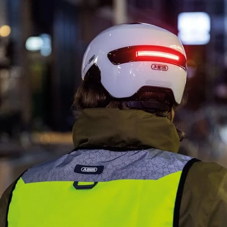 Abus HUD-Y, Velohelm für Kinder (51 - 55 cm) mit wiederaufladbarem USB-Heck-LED und futuristischem Design – Bild 8