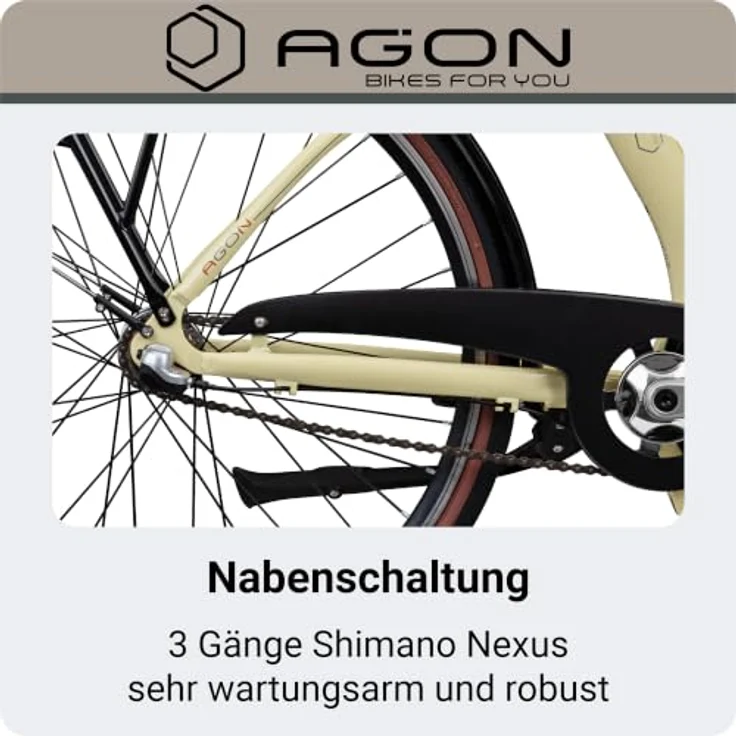 Agon Assist E-Bike City, Aluminium Tiefeinsteiger mit 250 W Motor, elfenbein, 28 Zoll, 374,4 Wh Akku, 5 Unterstützungsstufen – Bild 6
